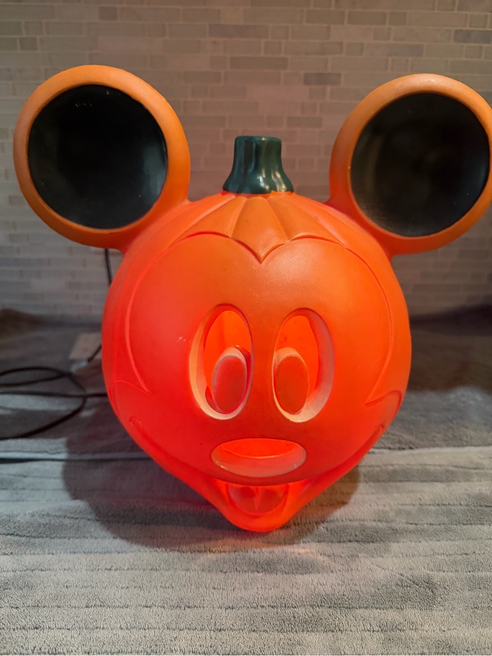 Halloween Disney Blow Mold Mickey Mouse Jack O Lantern Pumpkin